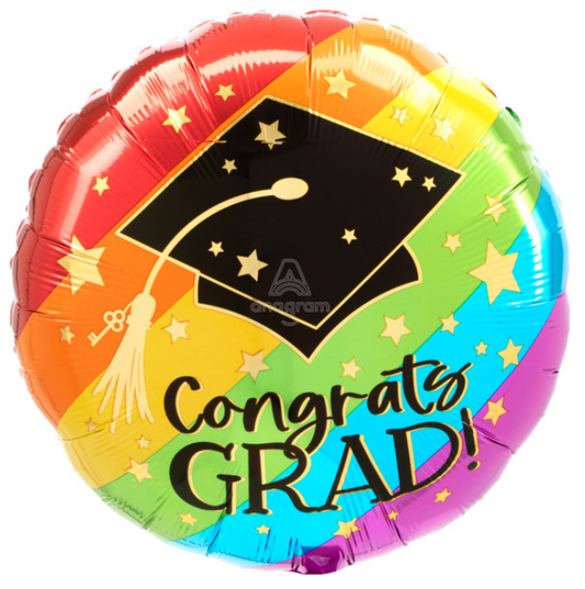 18" Congrats Grad Bold Rainbow