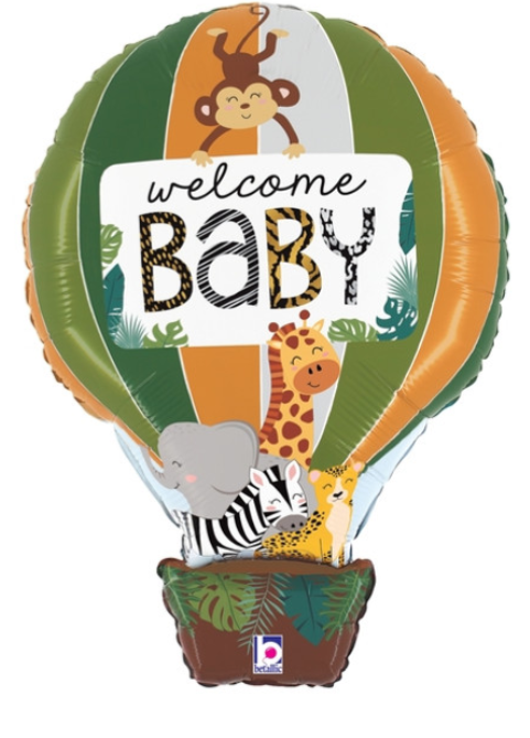 24" Welcome Home Baby Jungle Hot Air Balloon