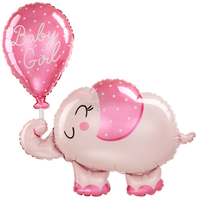 31" Baby Girl Pink Elephant