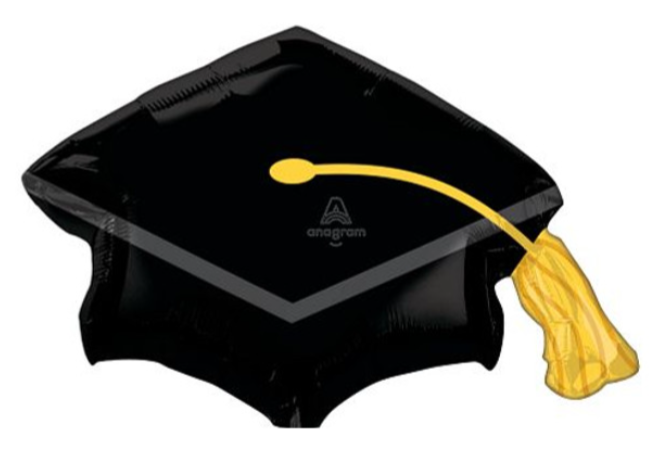 31" Grad Cap Black