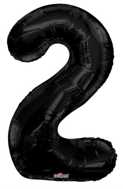 34" Black Number Balloons