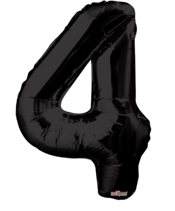 34" Black Number Balloons