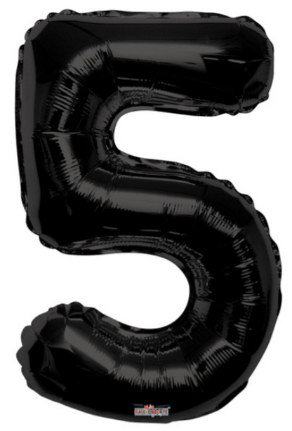 34" Black Number Balloons