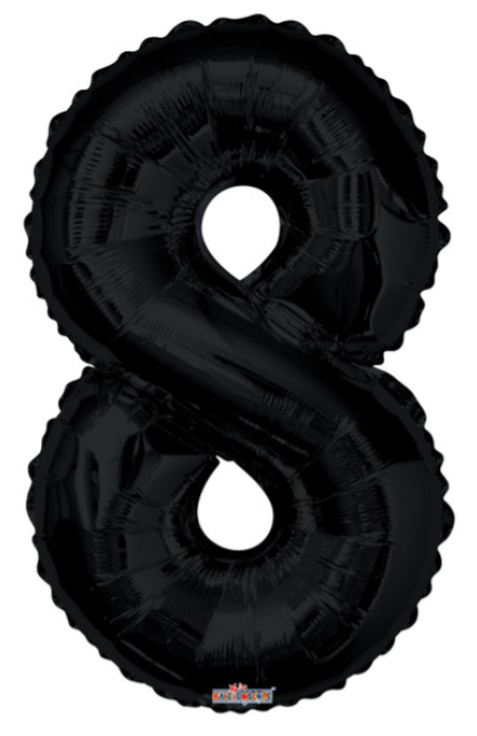 34" Black Number Balloons