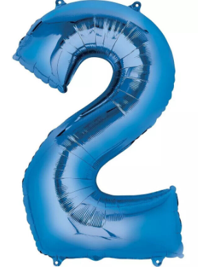 34" Blue Number Balloons