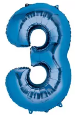 34" Blue Number Balloons