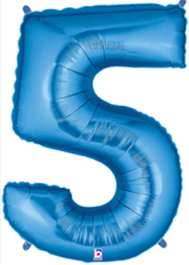 34" Blue Number Balloons