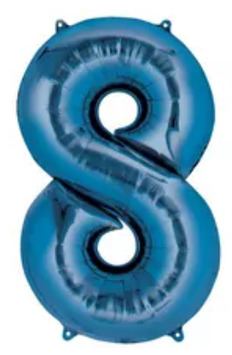 34" Blue Number Balloons