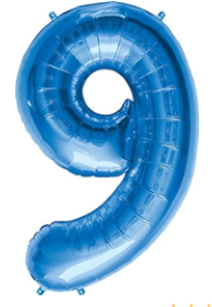 34" Blue Number Balloons