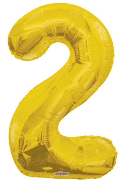 34" Gold Number Balloons