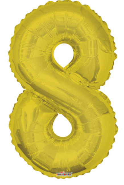 34" Gold Number Balloons