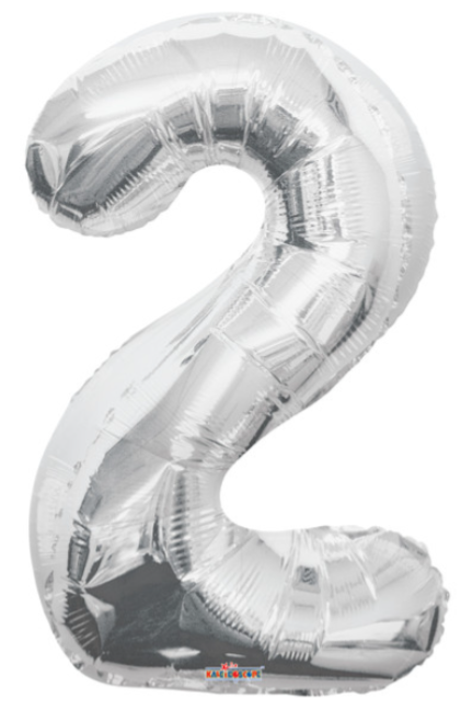 34" Silver Number Balloons