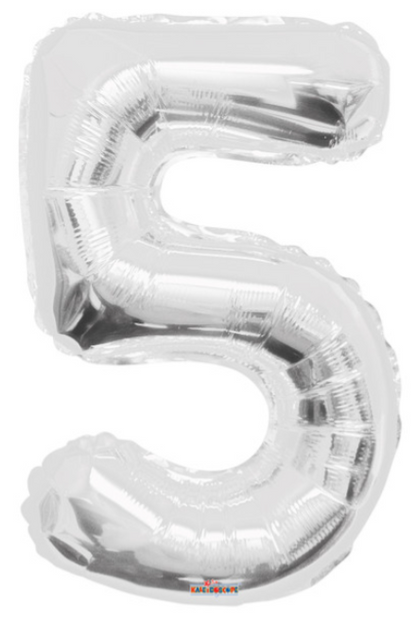 34" Silver Number Balloons