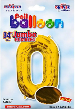 34" Gold Number Balloons