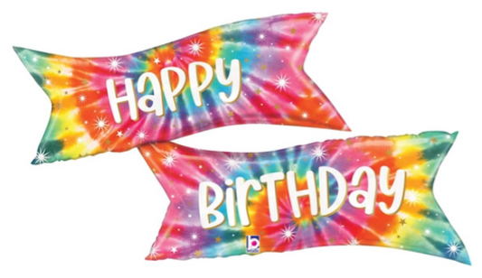 45" HBD Tie Dye Banner