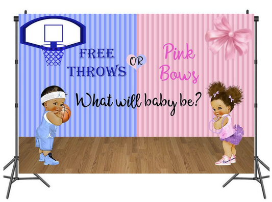 Free Throws Or Pink Bows 5x7 Backdrop