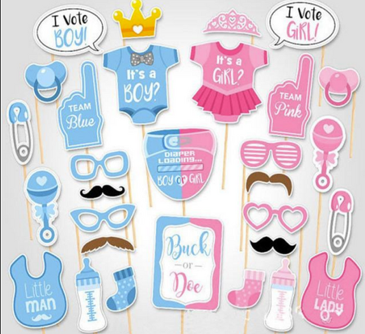 Gender Reveal Photo Booth Props