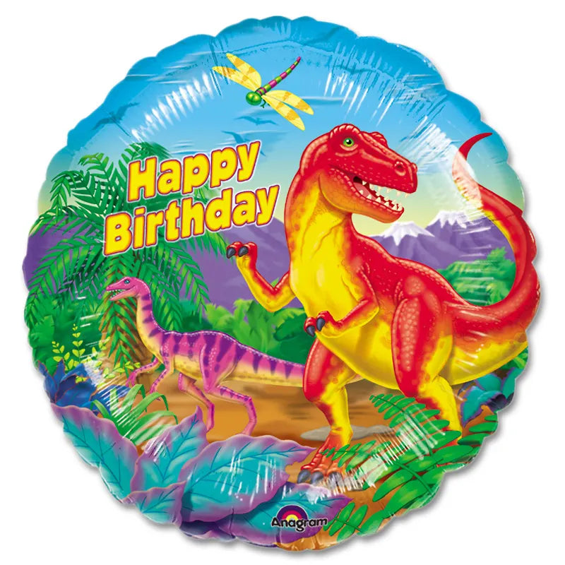 17" Happy Birthday Dinosaur Balloon