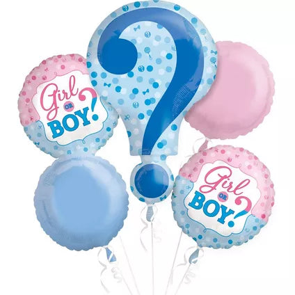 Gender Reveal Balloon Bouquet 5 pc.