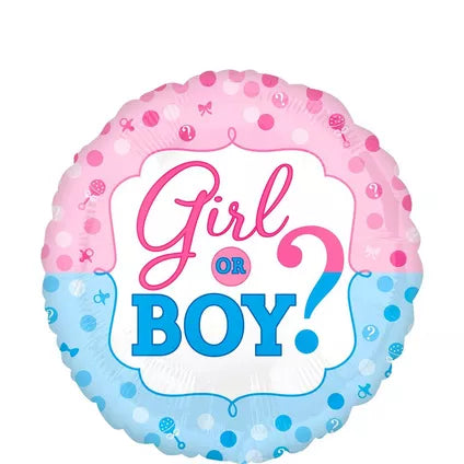 16" Decorative Girl Or Boy Gender Reveal Foil Balloon